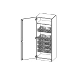 Sportschrank, 5 OH, mit 5 Ballkörben, Halterungen an der Tür,  links, B/H/T 70,3x190x60cm 